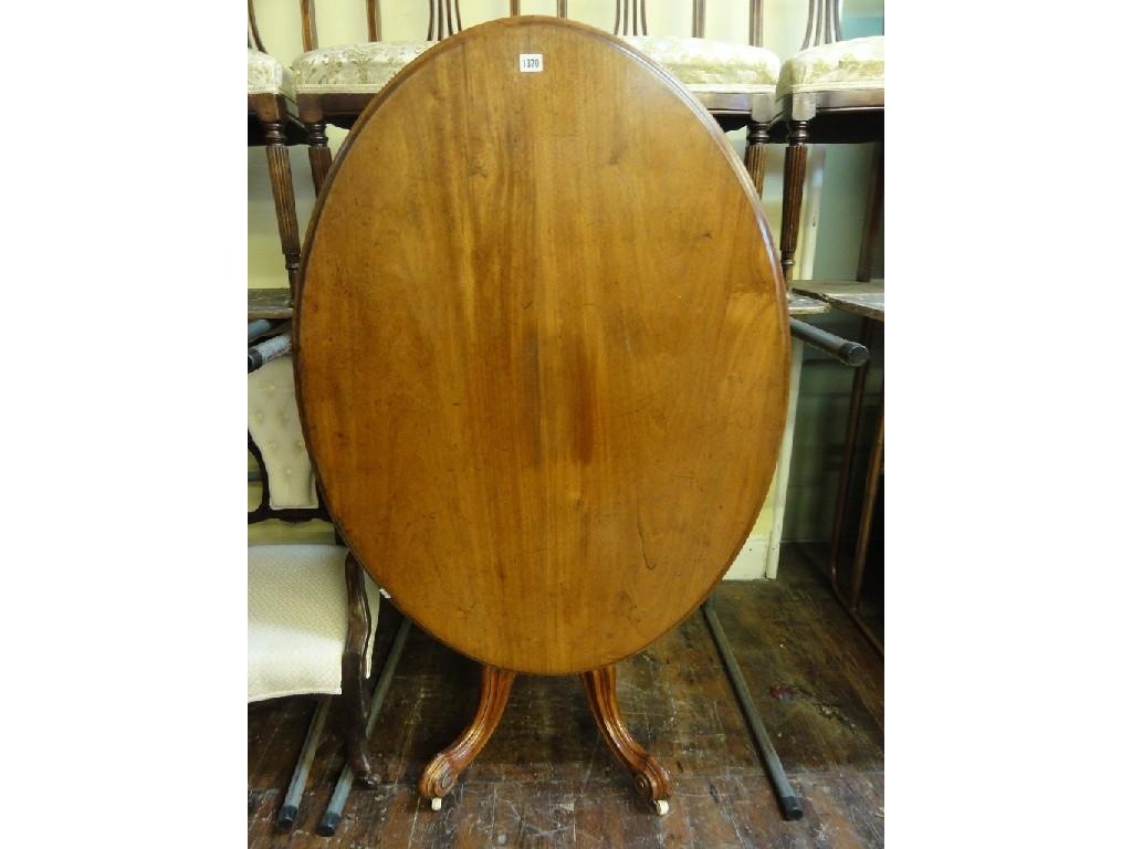 Appraisal: A Victorian mahogany tilt top breakfast table of oval form