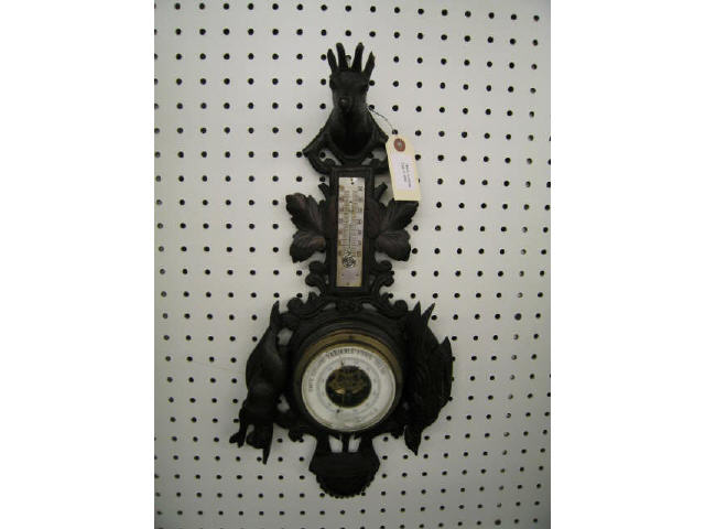 Appraisal: Black Forest Carved Wall Barometer game decor