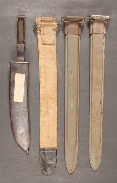 Appraisal: Four scabbards one possibly U S Rifle M Krag Bowie