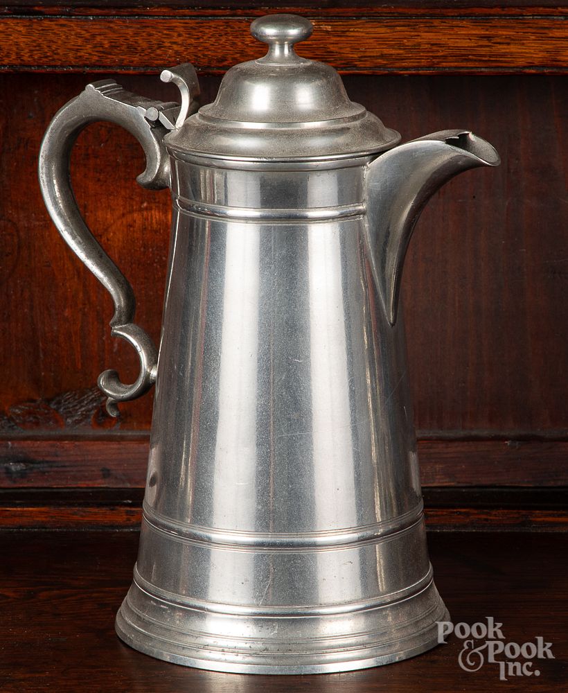 Appraisal: Pewter flagon Pewter flagon by William Calder Providence Rhode Island