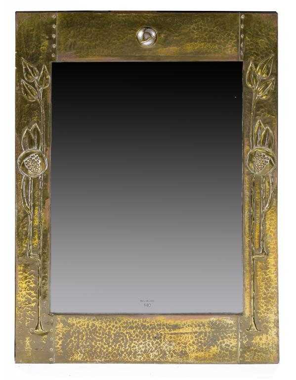 Appraisal: AN ARTS AND CRAFTS BRASS MIRROR POSSIBLY MADE FOR LIBERTY