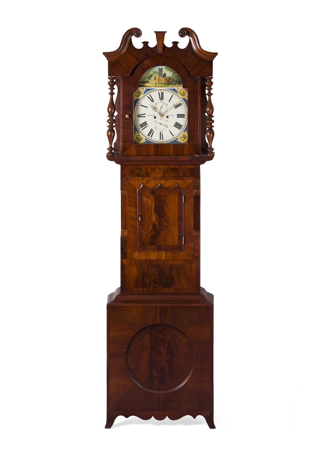 Appraisal: EARLY VICTORIAN MAHOGANY LONGCASE CLOCK BY J C ELLIOTT LEEDS