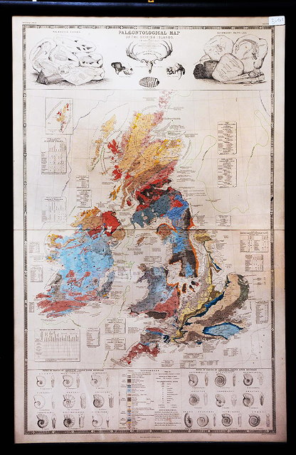 Appraisal: A LATE TH CENTURY PALEONTOLOGICAL MAP of the British Islands