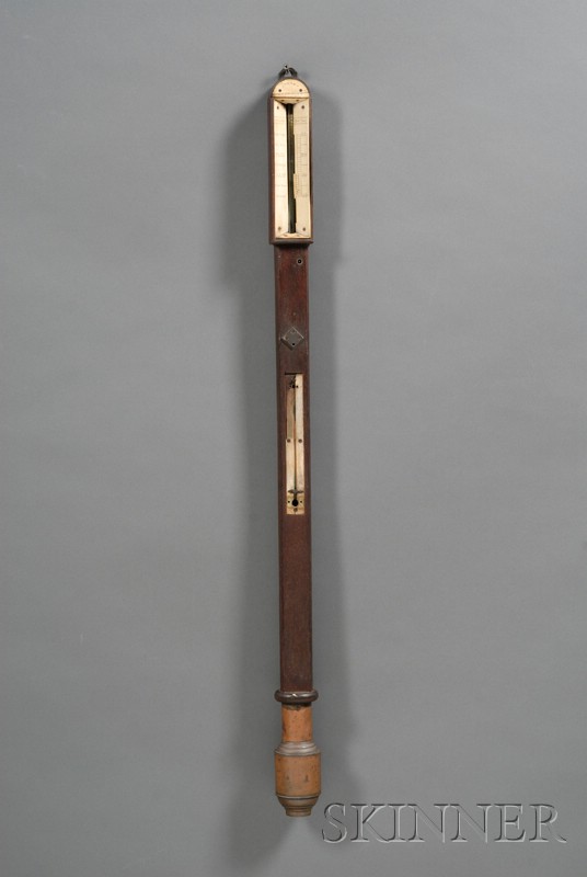 Appraisal: Mahogany Stick Barometer signed A Megarey New York and J