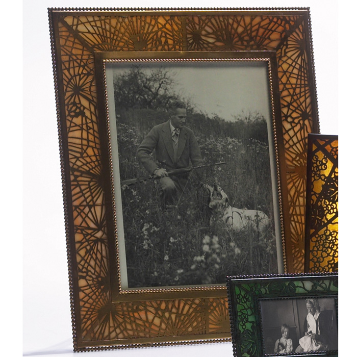 Appraisal: Exceptional and large Tiffany Studios frame bronze with a pine