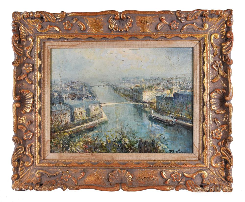 Appraisal: LUCIEN DELARUE FRENCH - PAINTINGView of Paris above the Seine