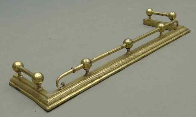 Appraisal: th c brass fireplace fender '' W '' D