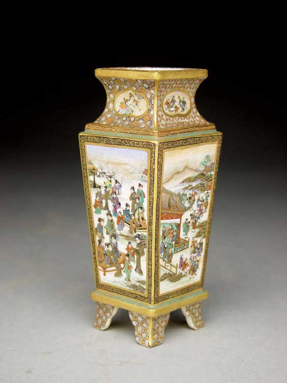 Appraisal: SUPERB JAPANESE SATSUMA VASE Superbly detailed Japanese Satsuma vase of