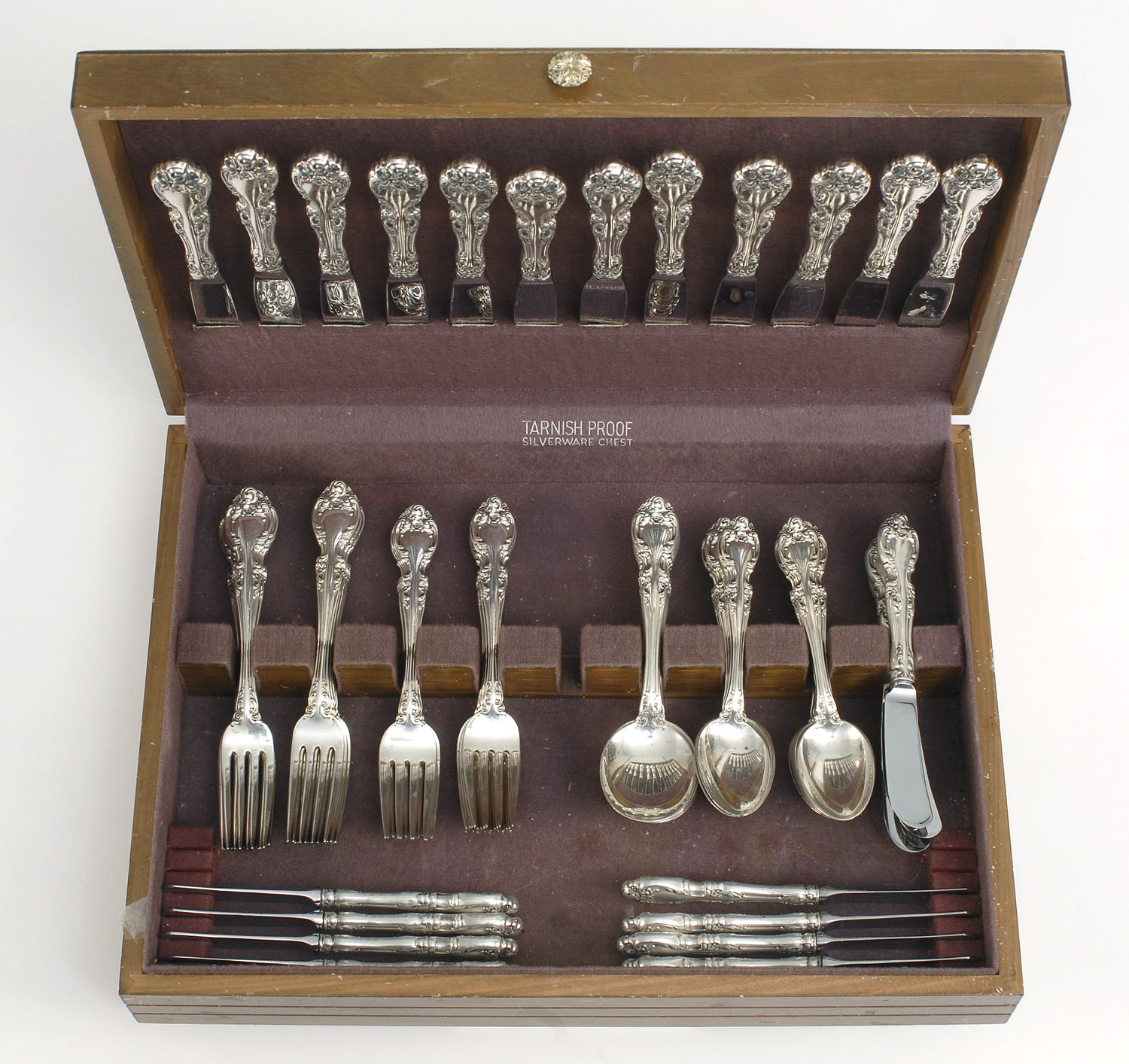 Appraisal: CASED GORHAM MFG CO STERLING SILVER FLATWARE SET In the