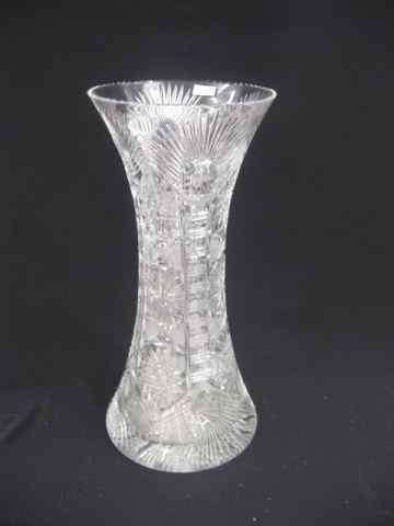 Appraisal: Cut Crystal Floor Vase elaborate designs '' tall excellent