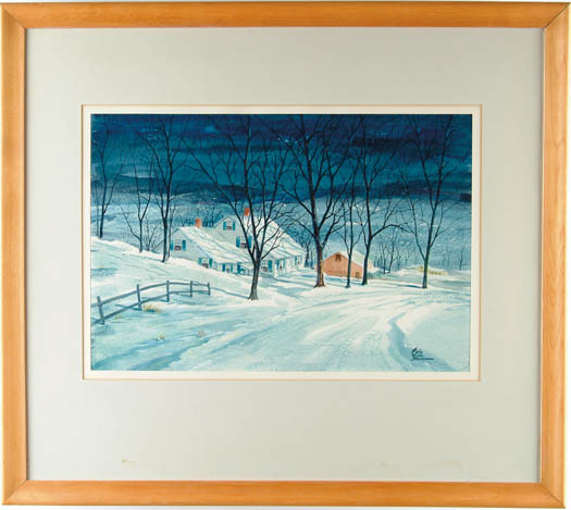 Appraisal: HARLEY ENNIS STIVERS American - WINTER EVENING Watercolor early evening