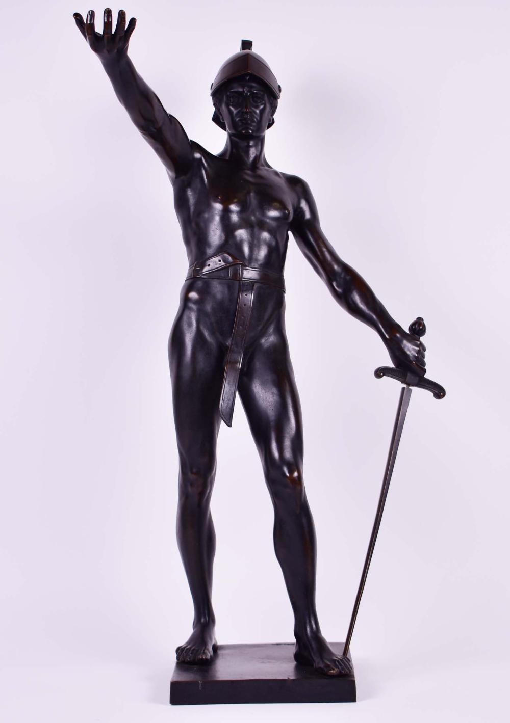 Appraisal: FERDINARD LUGERTH AUSTRIAN - Patinated Bronze of a Roman Gladiator