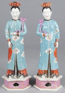 Appraisal: Pair of Chinese porcelain figures '' h