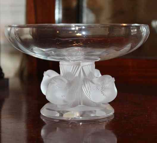 Appraisal: A SMALL LALIQUE CIRCULAR DISH the support moulded in the