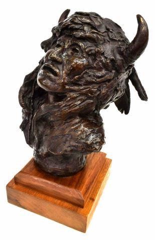 Appraisal: Patinated bronze sculpture The Sorcerer signed in cast Joe Beeler