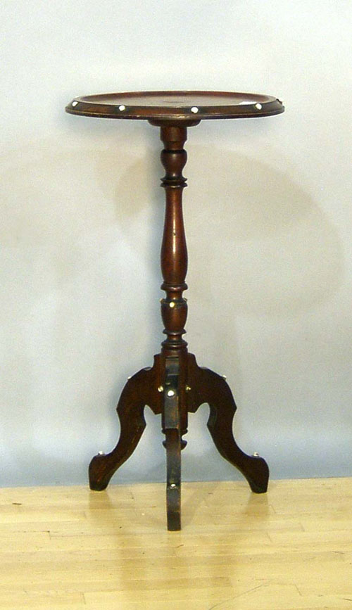 Appraisal: Walnut candlestand late th c h w