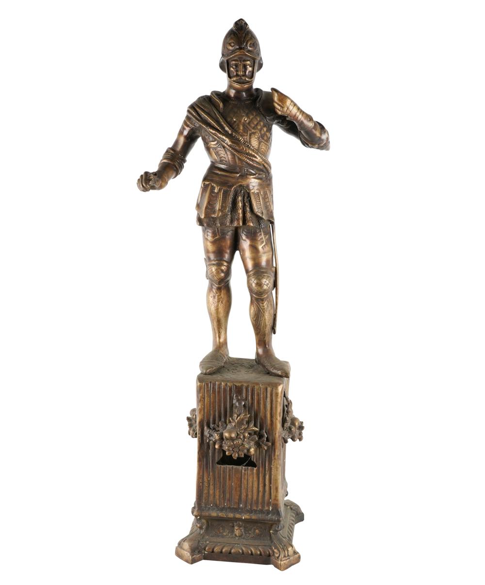 Appraisal: GILT METAL FIGURE OF A SPANISH SOLDIERunsigned on an integral