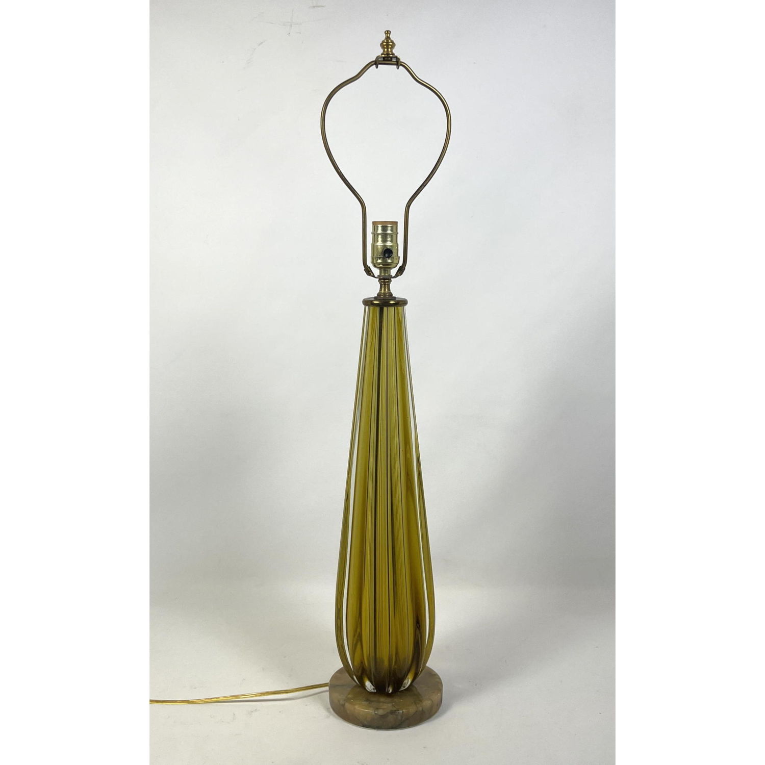 Appraisal: Italian Murano Art Glass Teardrop Table Lamp Marble Base Dimensions