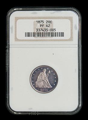 Appraisal: proof -cent piece NGC slabbed and graded PF- in modern