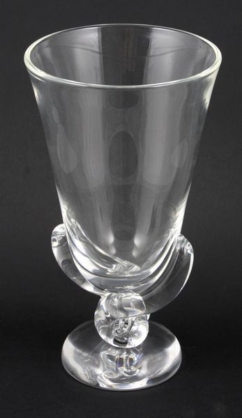 Appraisal: Steuben crystal vase h x w unsigned Good condition no