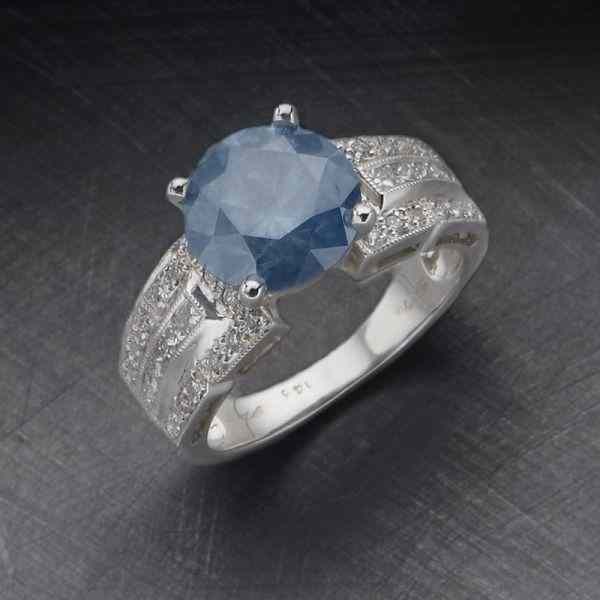 Appraisal: K gold and blue diamond ring with GIA cert having