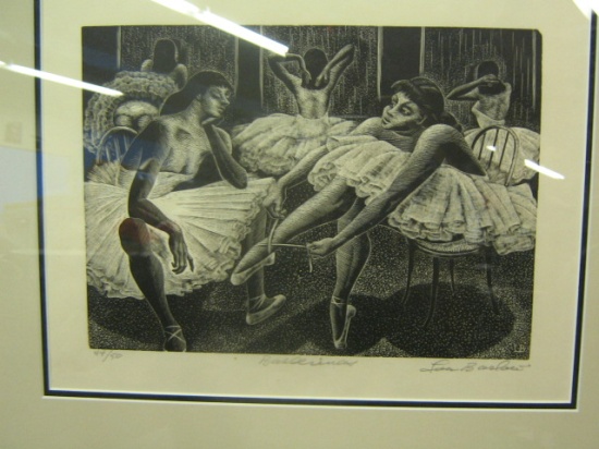 Appraisal: AMERICAN PRINTMAKERS Three lithographs LOU BARLOW Ballerinas Signed and numbered