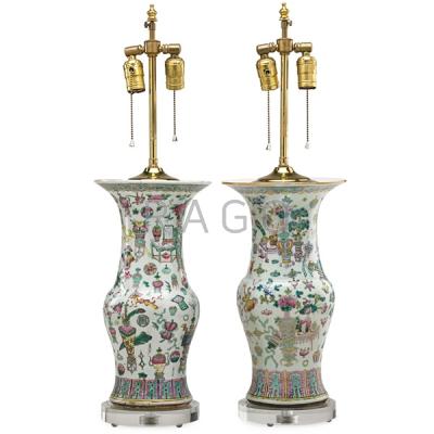 Appraisal: ASSOCIATED PAIR OF CHINESE EXPORT PORCELAIN VASES Condition Report