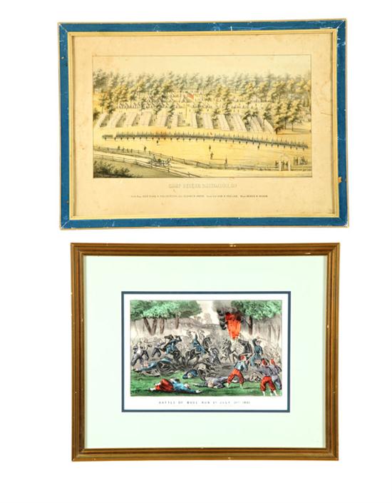 Appraisal: TWO HANDCOLORED LITHOGRAPHS American s Battle of Bull Run by