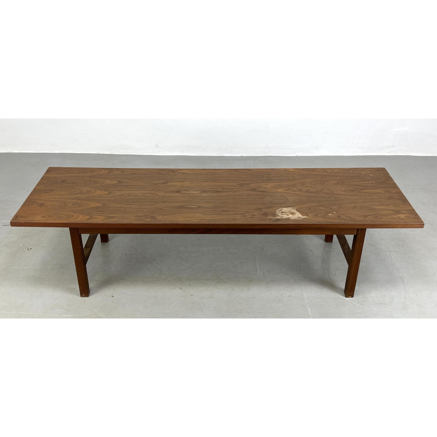 Appraisal: Jack Cartwright walnut coffee table needs restoration Dimensions H inches