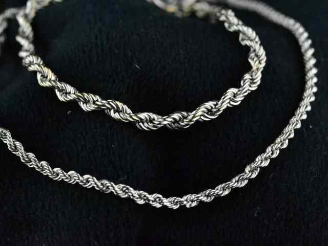 Appraisal: WHITE GOLD BRACELETSIncluding karat white gold inch rope chain grams