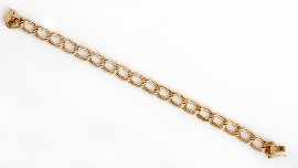 Appraisal: An Italian ct gold double curb link bracelet length approximately