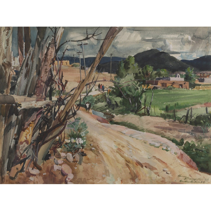 Appraisal: Warren W Baumgartner American - Ranchos de Taos c watercolor