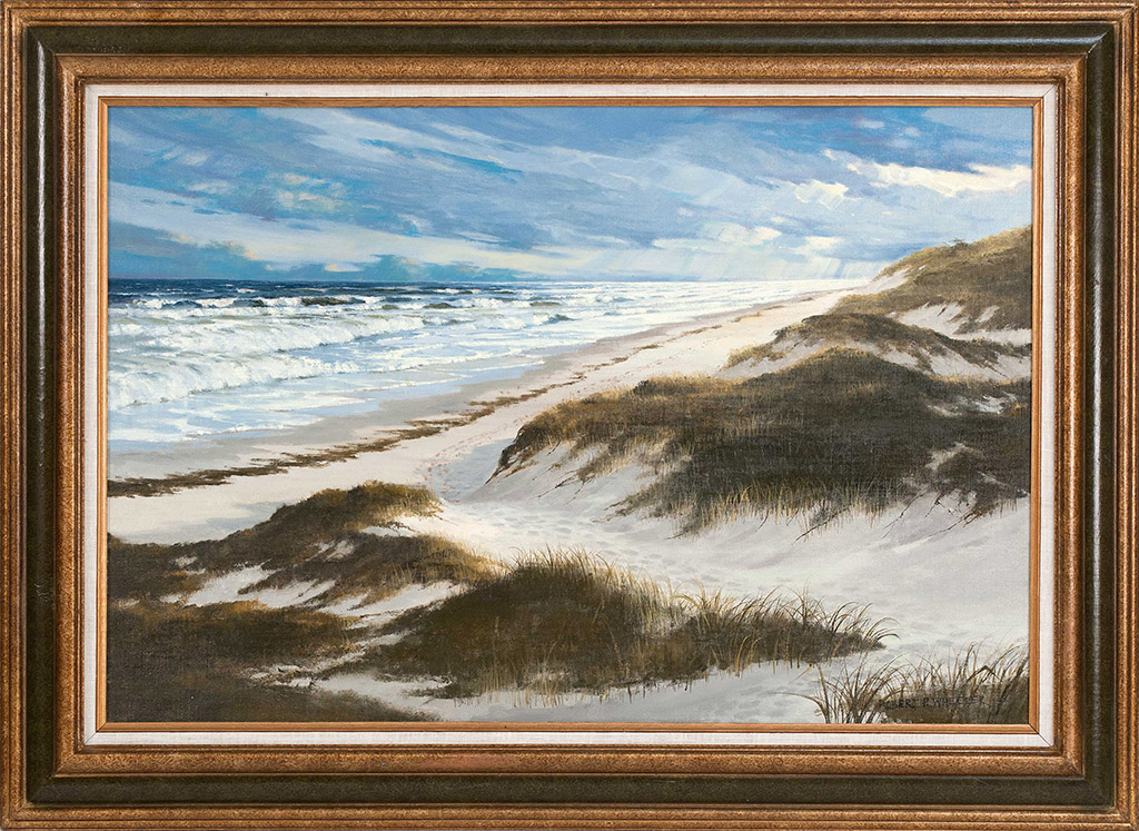 Appraisal: ROBERT WHEELERAmerican - Waves crashing on a sandy shoreline Signed