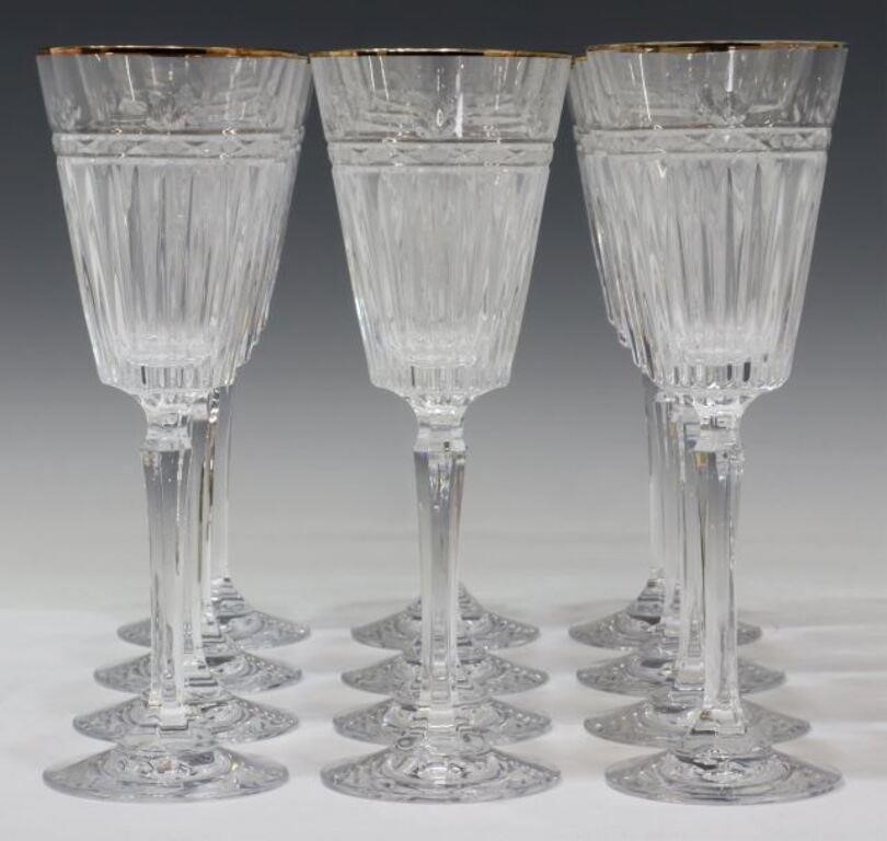 Appraisal: lot of Parcel gilt crystal wine stems Mikasa in the