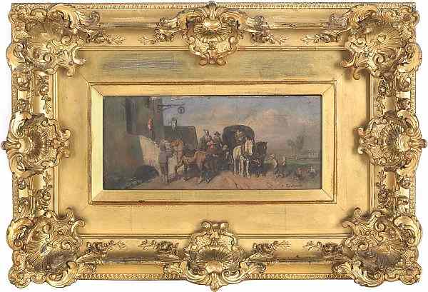 Appraisal: Alfred Friedlaender Austria - oil on panel street scene signed