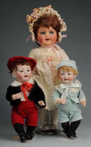 Appraisal: Lot of German Bisque Character Dolls Description Hertel Schwab Co