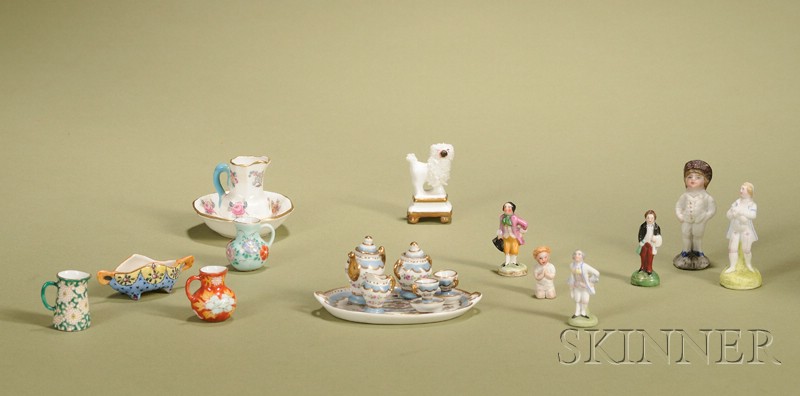 Appraisal: Group of Miniature Ceramic Items a six-piece Limoges tea service