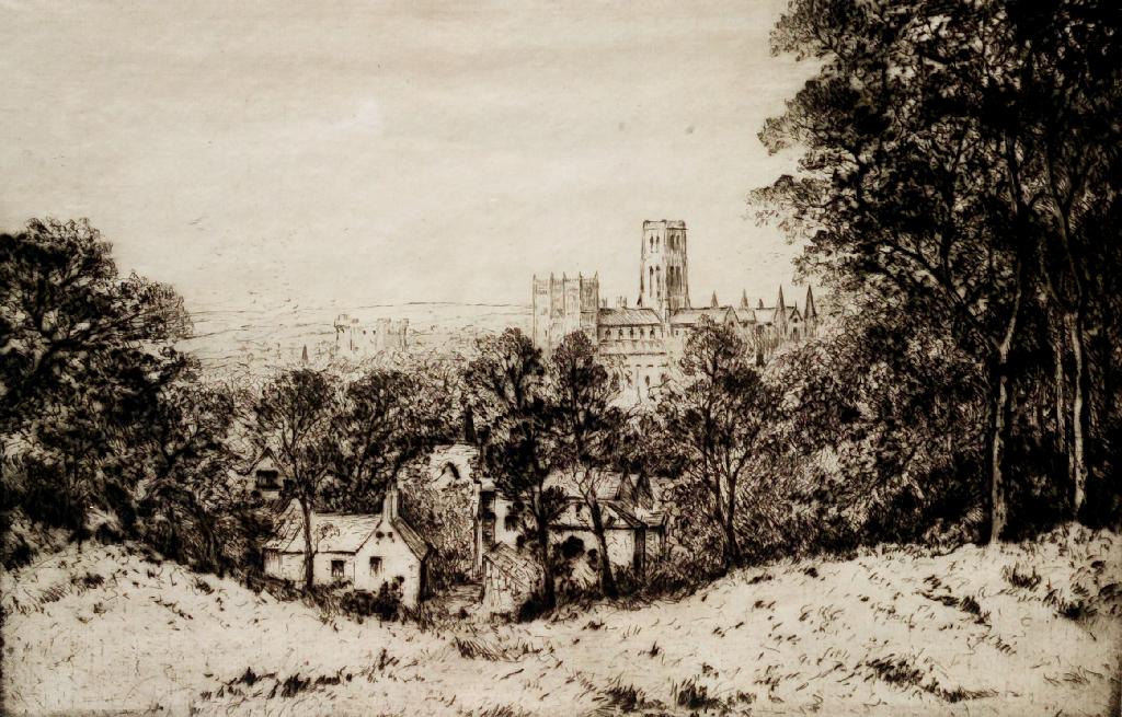 Appraisal: DAVID THOMAS ROBERTSON - DURHAM CATHEDRAL ETCHING signed in pencil