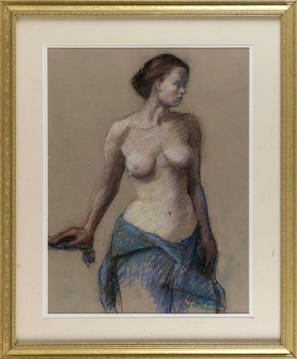 Appraisal: VERNILE GAIETTO AMERICA TH CENTURY STANDING NUDE PASTEL ON PAPER