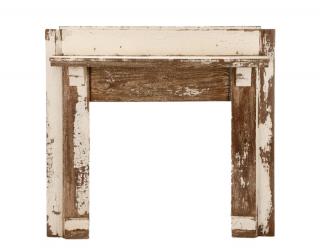 Appraisal: American Rustic and Distressed White Mantle American early th century