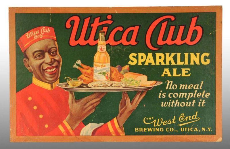 Appraisal: Cardboard Utica Club Sparkling Ale Sign Description s to s