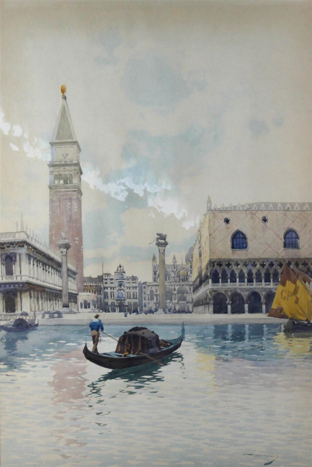 Appraisal: GIAN LUCIANO SORMANI ITALIAN - ST MARKS SQUARE Watercolor on