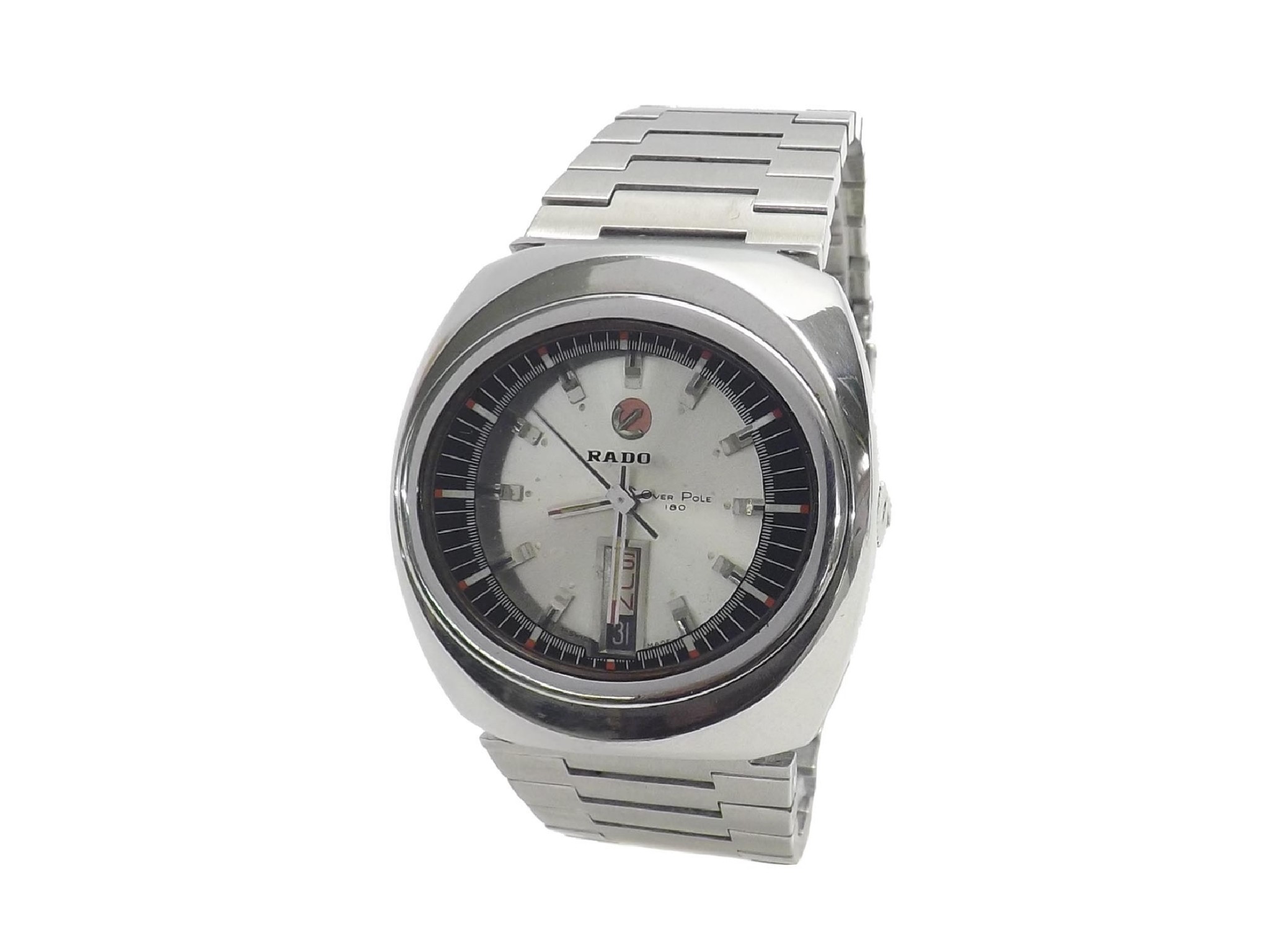 Appraisal: Rado Over Pole automatic stainless steel gentleman's bracelet watch case