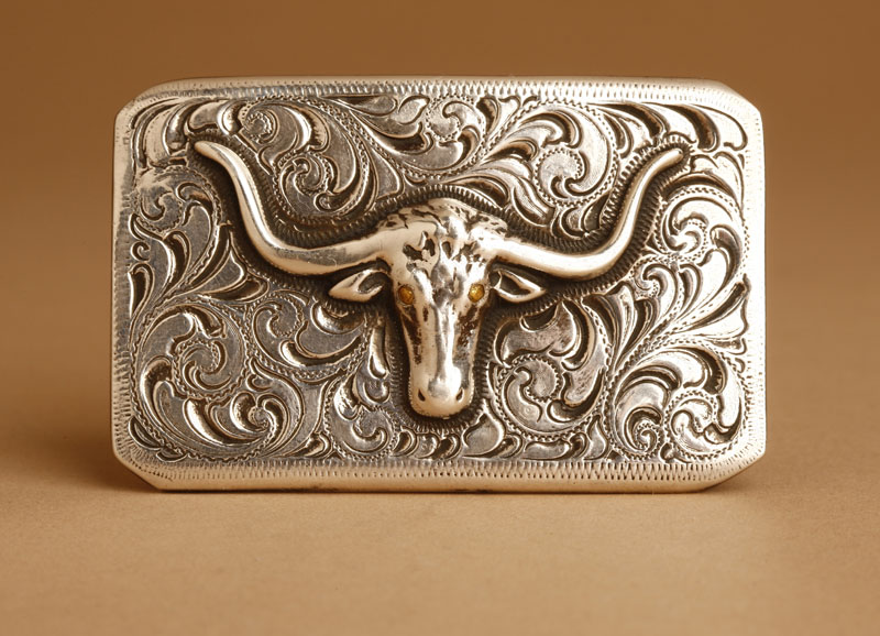 Appraisal: An Edward H Bohlin sterling silver prototype Longhorn buckle An