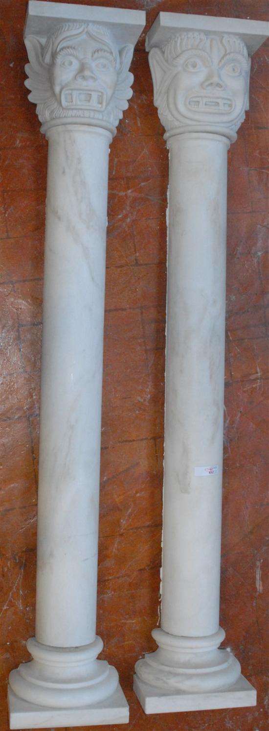 Appraisal: PAIR MARBLE HALF COLUMNS Decorative quality H ' Provenance From