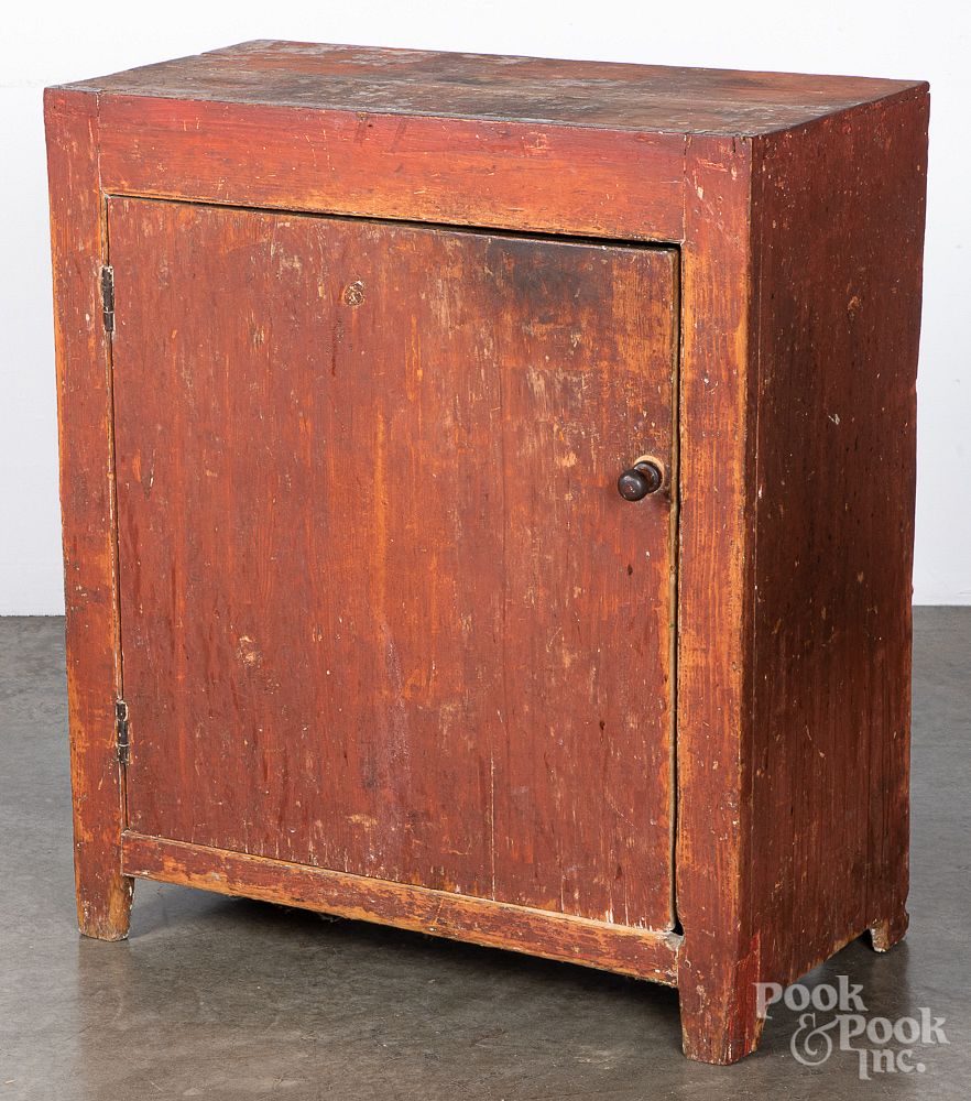 Appraisal: Small painted pine cupboard th c Small painted pine cupboard