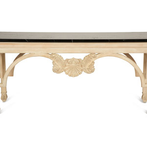 Appraisal: An Italian Painted Console Table with Faux Marble Top th