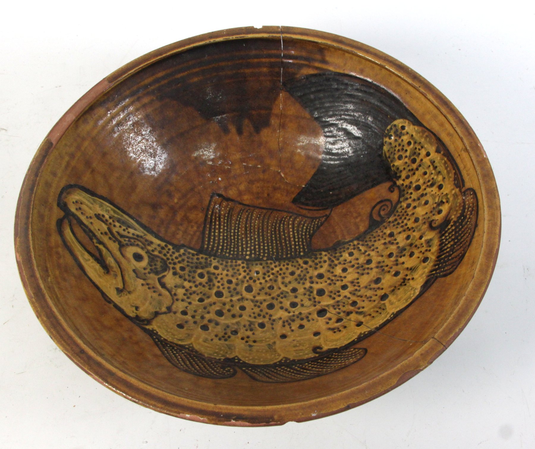 Appraisal: A circular studio pottery bowl by David Eeles decorated a