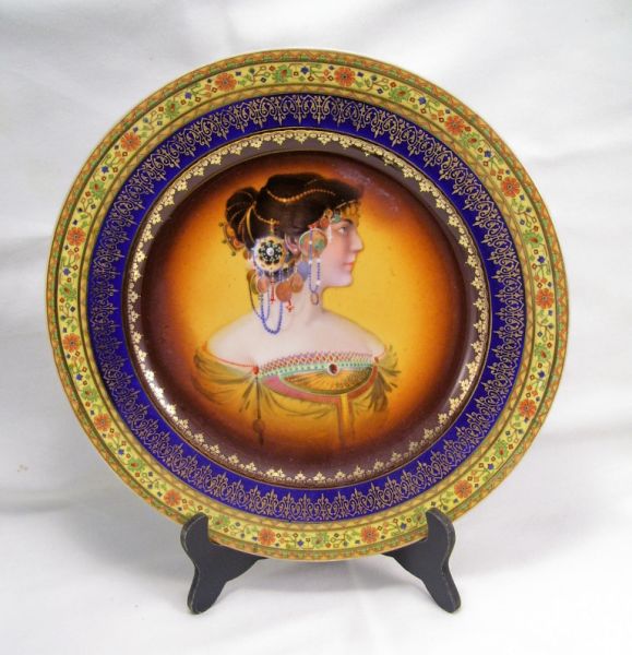 Appraisal: Czechoslovakia Portrait Plate Porcelain plate with a young woman in