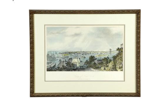 Appraisal: PRINT CITY OF NEW YORK FROM BROOKLYN HEIGHTS American handcolored